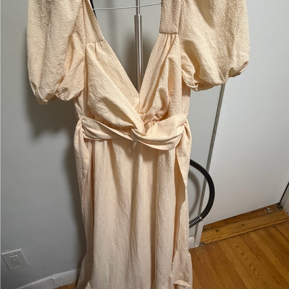 Astr Cream Backless Dress